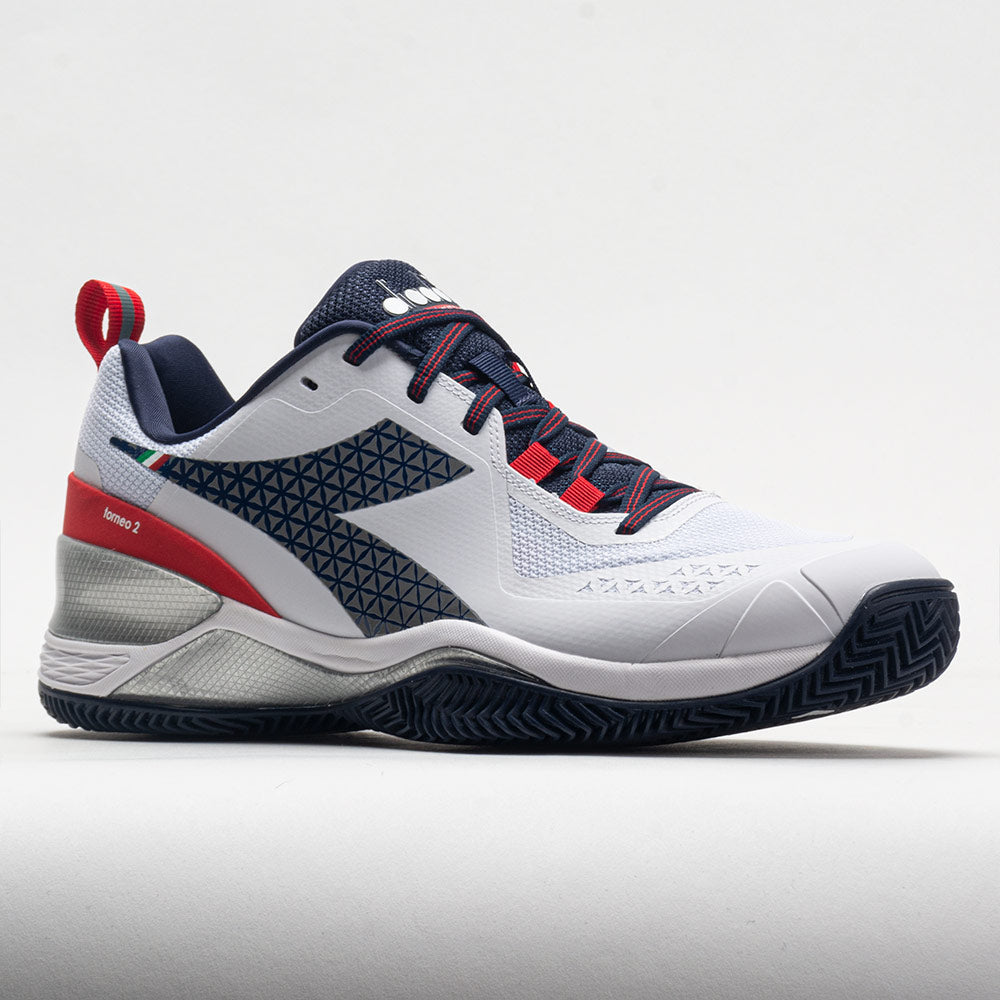Diadora Blushield Torneo 2 Clay Men's  White/Corsair/Fiery Red